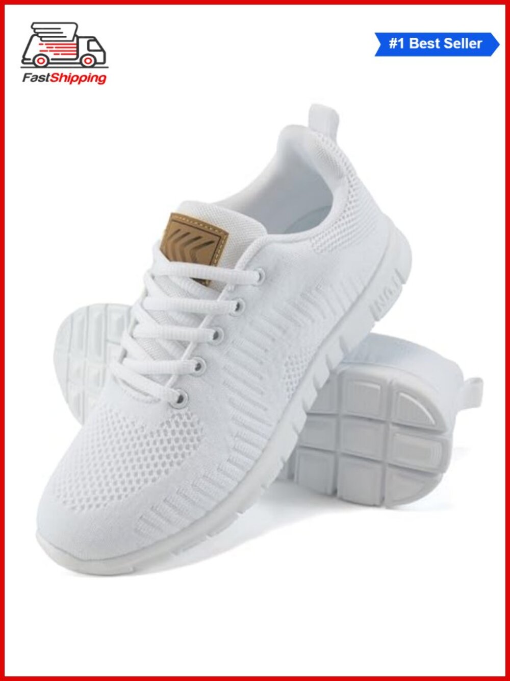 ✨ Women's Lightweight Comfortable Walking Sneakers Lace-Up Memory Foam Knit